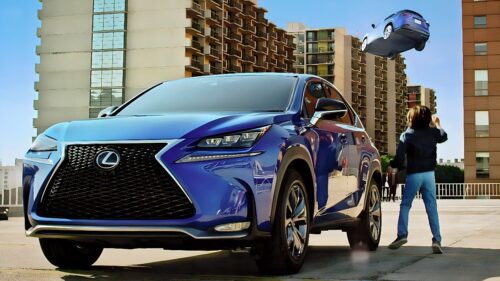The flying Lexus NX produced for a TV commercial