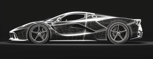 High-resolution CAD files used for CNC milling Drake's Flying Yellow Ferrari, a model of a flying car produced for his concert tour.